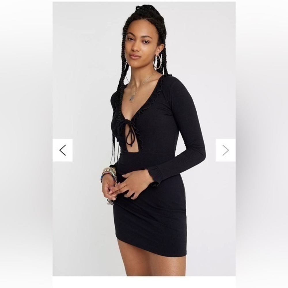Urban Outfitters Rib Frill Mini Dress